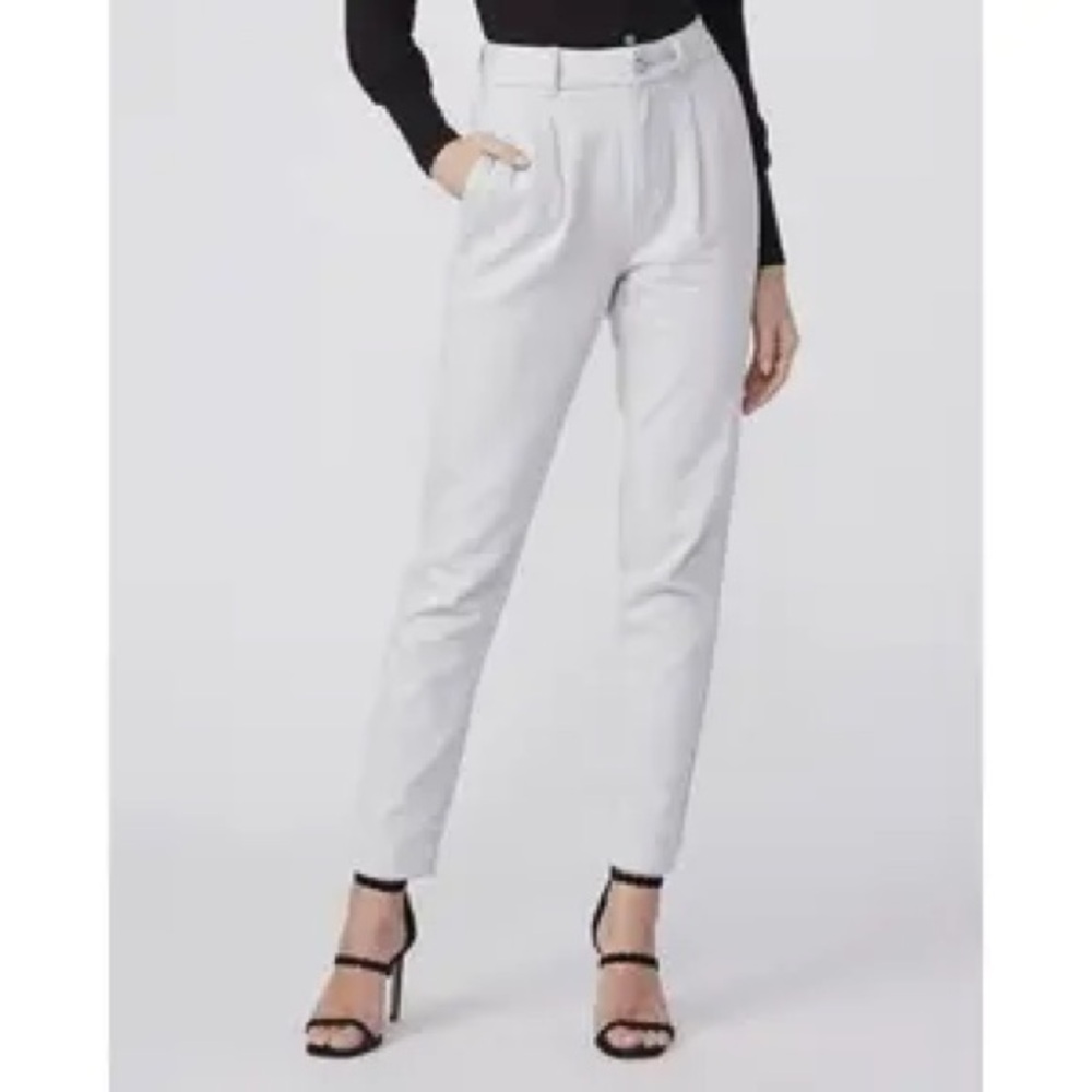 Paige Pleated Simone Trousers Platinum Grey Size 25 NWT